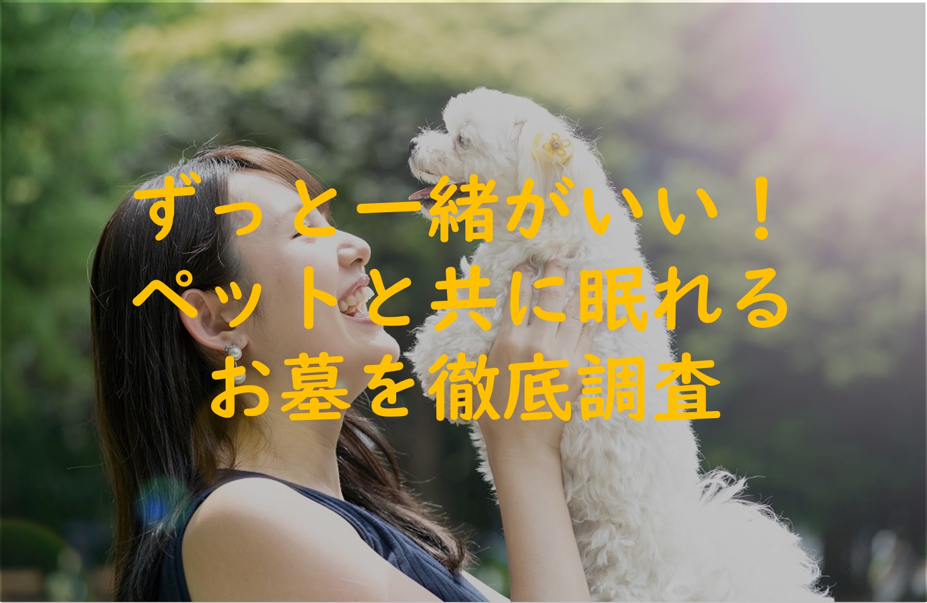ずっと一緒がいい！ペットと共に眠れるお墓のあれこれを徹底調査