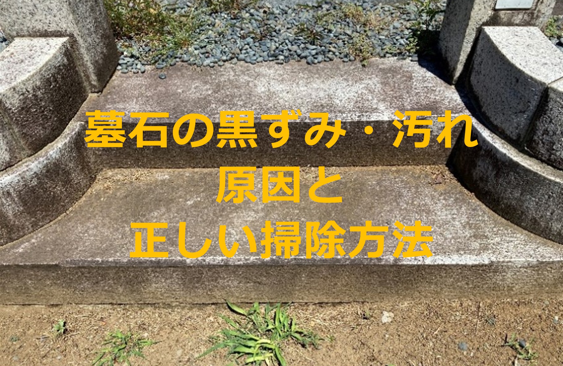 墓石の黒ずみ・汚れの原因と正しい掃除方法｜種類別の対処法
